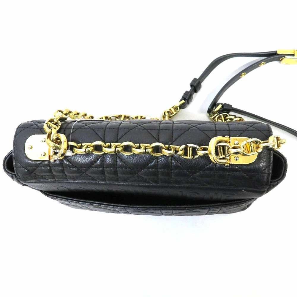 DIOR Caro Bag Shoulder Leather Calfskin Black Cannage - Picture 4 of 11